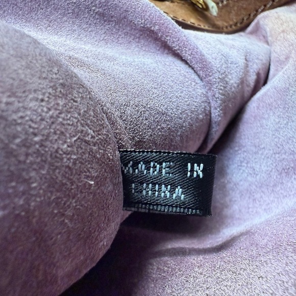 Tory Burch Brown Leather Hobo Shoulder Bag Gold Chain Hardware Women Chic Luxury - Picture 11 of 14